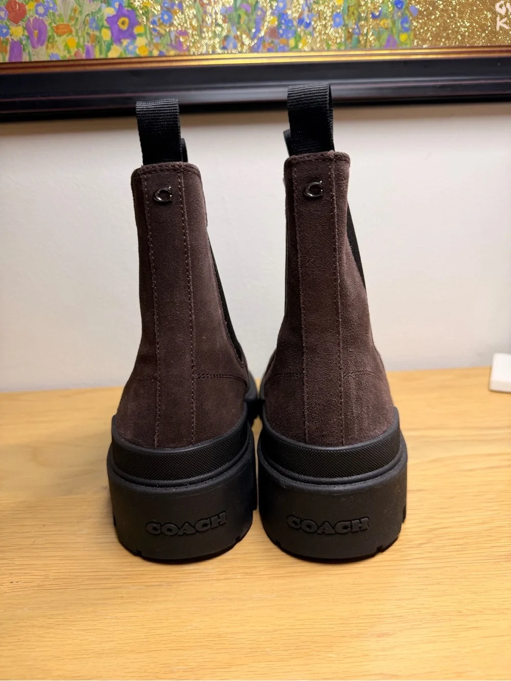 Coach Men's Chelsea Lug-Sole Suede Boots - Brown